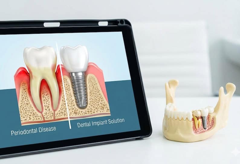 Implants dentaires et parodontite